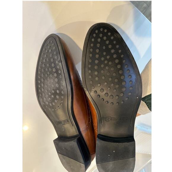 Stacy Adams Brown Leather Dunbar Wingtip Oxford Cognac Dress  display picture 1